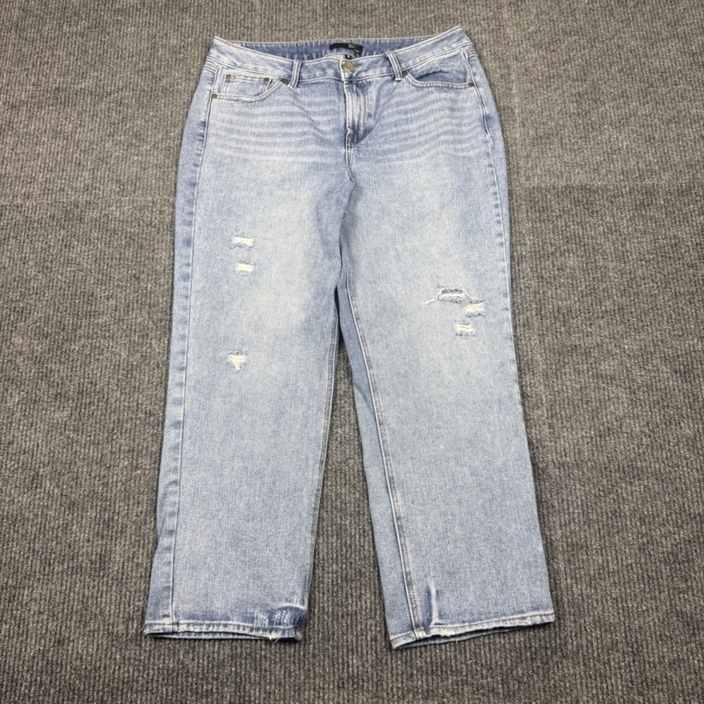 1822 Denim Women Light Wash Distressed Straight Leg Jeans Size 16 CB33M2010A2